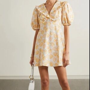 RIXO Floral Puff Sleeve Mini Dress | Yellow Floral